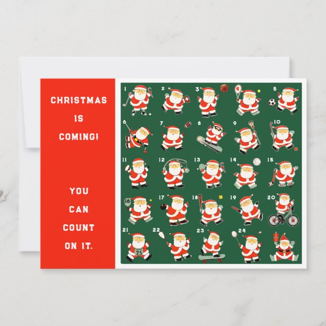 Cartes Pour Fêtes Annuelles Calendrier de compte de Noël (Devant)