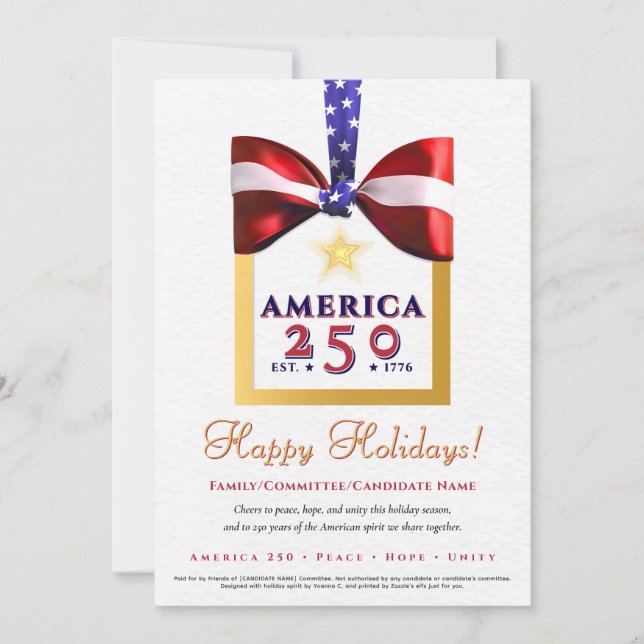 Cartes Pour Fêtes Annuelles Calendrier de la campagne électorale rouge America (Devant)