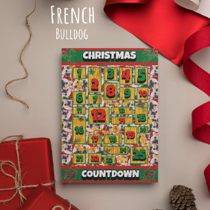 Cartes Pour Fêtes Annuelles Calendrier de l'Avent de Noël pour Bouledogue Fran