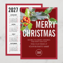 Calendrier de Logo d'Entreprise d'Arbre de Houx Jo