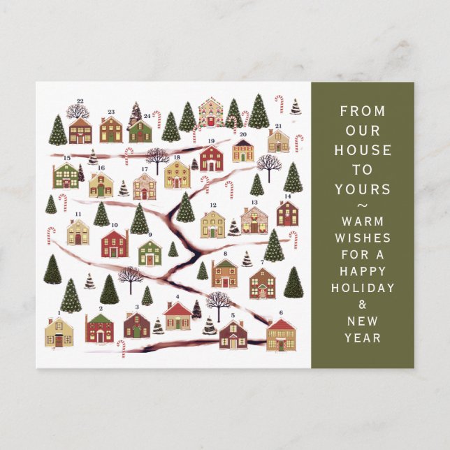 Cartes Pour Fêtes Annuelles Calendrier de Noël (Devant)