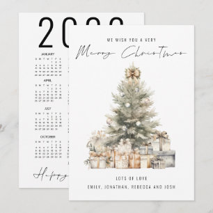 Cartes Pour Fêtes Annuelles Calendrier Joyeux Arbre de Noël 2025