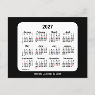 Cartes Pour Fêtes Annuelles Calendrier Mini Férié 2027 de Janz