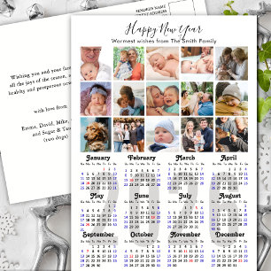 Cartes Pour Fêtes Annuelles Calendrier moderne 2025 Famille Collage photo mini