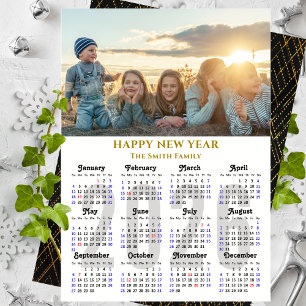 Cartes Pour Fêtes Annuelles Calendrier moderne 2025 Photo Gold Script Minimali