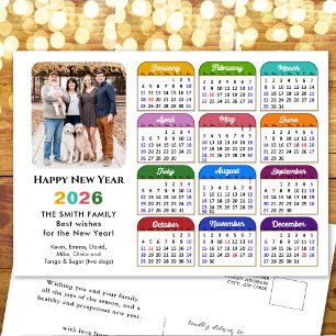 Cartes Pour Fêtes Annuelles Calendrier moderne 2025 Simple Photo de famille co