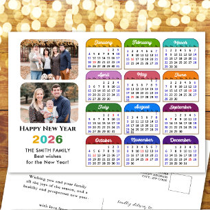 Cartes Pour Fêtes Annuelles Calendrier moderne 2025 Simple Photo de famille co