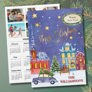 Cartes Pour Fêtes Annuelles Calendrier personnalisé 6 photos de fête 2027