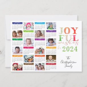 Cartes Pour Fêtes Annuelles Calendrier Photo Collage de voeux de vacances 2019