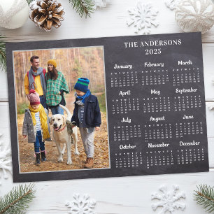 Cartes Pour Fêtes Annuelles Calendrier photo de famille rustique 2026 personna
