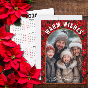 Cartes Pour Fêtes Annuelles Calendrier photo personnalisé de Noël avec Poinset