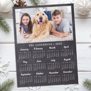 Cartes Pour Fêtes Annuelles Calendrier photo Rustique de la famille des chiens