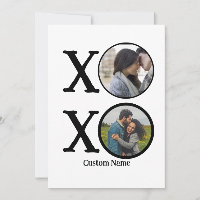 Cartes Pour Fêtes Annuelles Câlins et baisers modernes personnalisés XOXO 2 Co (Devant)