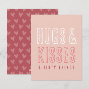 Cartes Pour Fêtes Annuelles Câlins mignons & Baisers & Choses Cochonnes Funny 
