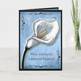 Cartes Pour Fêtes Annuelles Calla Lily de Pâques - Blanc à l'intérieur