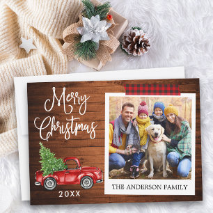Cartes Pour Fêtes Annuelles Calliage Camion de Noël Bande d'embarcation en boi