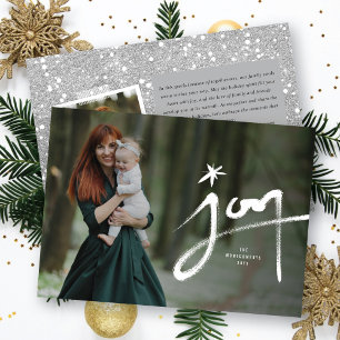 Cartes Pour Fêtes Annuelles Calligraphie À Main Dessinée Joie Brossée Avec Pho