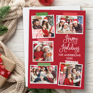 Cartes Pour Fêtes Annuelles Calligraphie amusante Happy Holidays Bande artisan