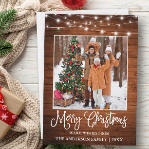 Cartes Pour Fêtes Annuelles Calligraphie amusante Noël Lumières en bois Photo