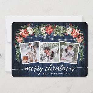 Cartes Pour Fêtes Annuelles Calligraphie Bleu Bois 3 Photo Aquarelle Florale