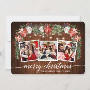 Cartes Pour Fêtes Annuelles Calligraphie Bois Aquarelle Hiver Floral 3 Photo