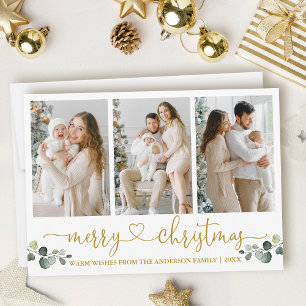 Cartes Pour Fêtes Annuelles Calligraphie Coeur Aquarelle Eucalyptus Noël