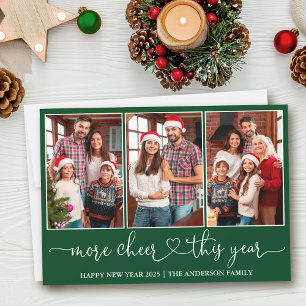 Cartes Pour Fêtes Annuelles Calligraphie Coeur Plus Cheer Green 3 Photo
