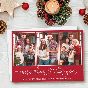 Cartes Pour Fêtes Annuelles Calligraphie Coeur Plus Cheer Rouge 3 Photo