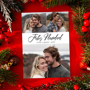 Cartes Pour Fêtes Annuelles Calligraphie de Noël espagnole Feliz Navidad Photo