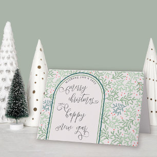 Cartes Pour Fêtes Annuelles Calligraphie de Noël et Nouvel An Végétation d'hiv