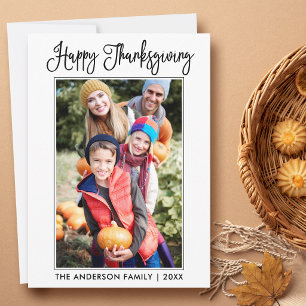 Cartes Pour Fêtes Annuelles Calligraphie de Thanksgiving pour photo de fun mod