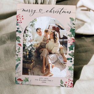 Cartes Pour Fêtes Annuelles Calligraphie de verdure rustique Noël photo