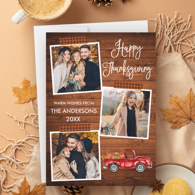 Cartes Pour Fêtes Annuelles Calligraphie embarqué Bande Camion Thankgiving (Customize to add more text or photos to back of card.)