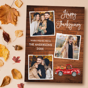 Cartes Pour Fêtes Annuelles Calligraphie embarqué Bande Camion Thankgiving