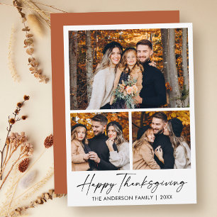 Cartes Pour Fêtes Annuelles Calligraphie Encre 3 Photo Terracotta Thanksgiving