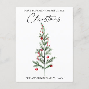 Cartes Pour Fêtes Annuelles Calligraphie Encre Script Aquarelle Arbre de Noël