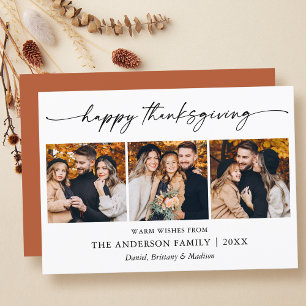 Cartes Pour Fêtes Annuelles Calligraphie Encre Thanksgiving Terracotta 3 Photo