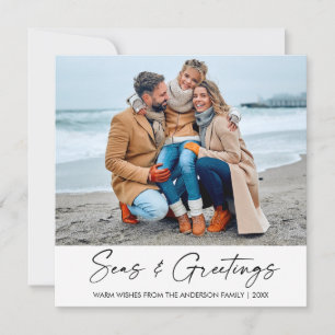 Cartes Pour Fêtes Annuelles Calligraphie Enk Script Mer et Carré de voeux