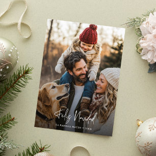 Cartes Pour Fêtes Annuelles Calligraphie Feliz Navidad Photo Overlay Noël