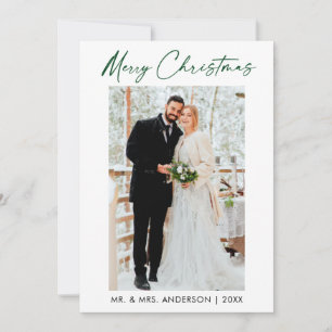Cartes Pour Fêtes Annuelles Calligraphie Green Ink Script Mariage photo