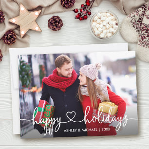 Cartes Pour Fêtes Annuelles Calligraphie Heart Happy Holidays Photo