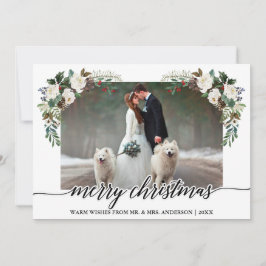 Cartes Pour Fêtes Annuelles Calligraphie Hiver Floral Verdure Mariage Photo