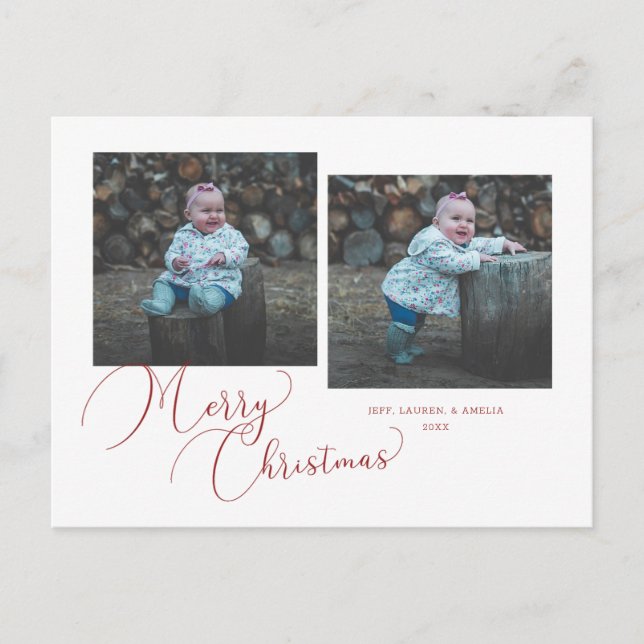 Cartes Pour Fêtes Annuelles Calligraphie Joyeux Noël 2 photos (Devant)