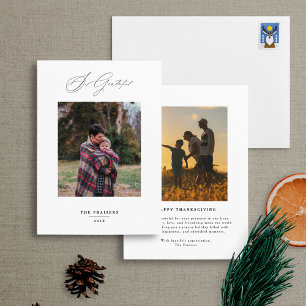 Cartes Pour Fêtes Annuelles Calligraphie minimaliste moderne Grateful Thanksgi