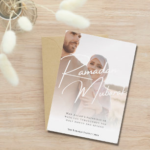 Cartes Pour Fêtes Annuelles Calligraphie minimaliste moderne Ramadan Moubarak 