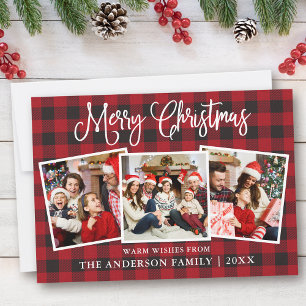 Cartes Pour Fêtes Annuelles Calligraphie moderne amusante Noël Plaid 3 Photo
