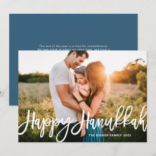 Cartes Pour Fêtes Annuelles Calligraphie moderne audacieuse Happy Hanoukka Pho