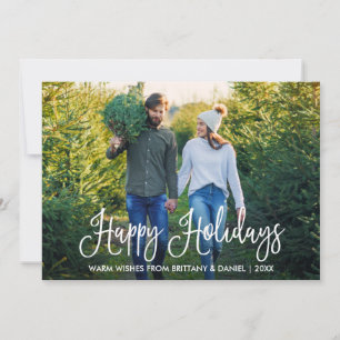 Cartes Pour Fêtes Annuelles Calligraphie moderne Couple Photo
