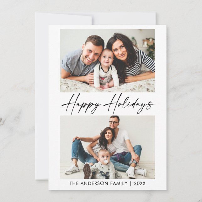 Cartes Pour Fêtes Annuelles Calligraphie moderne Encre Script 2 Photo (Devant)