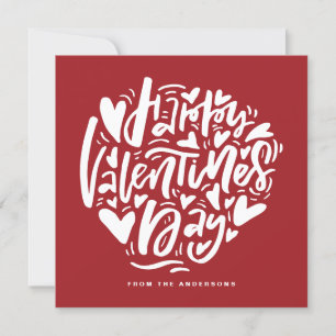 Cartes Pour Fêtes Annuelles Calligraphie moderne Heureuse Sainte-Valentin roug